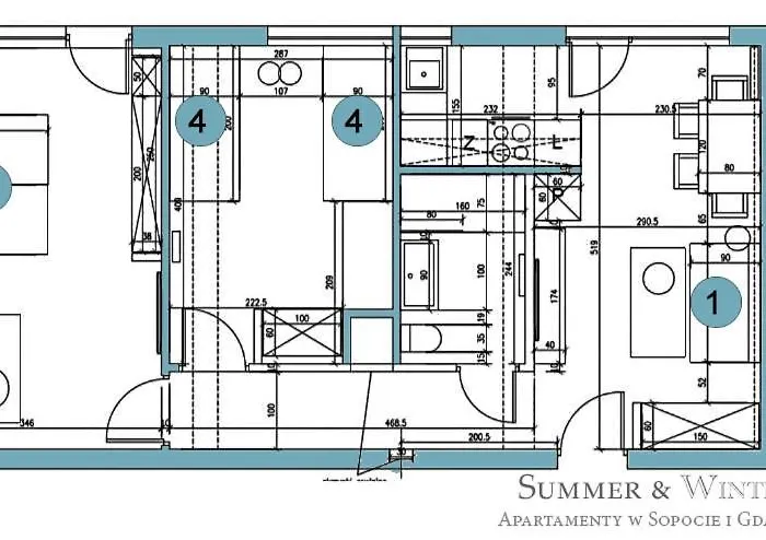 Apartment Family Luxury Pure Old Town 1-8, 2 Sypialnie I Salon, 60m2, Summerwinter Brand Gdansk